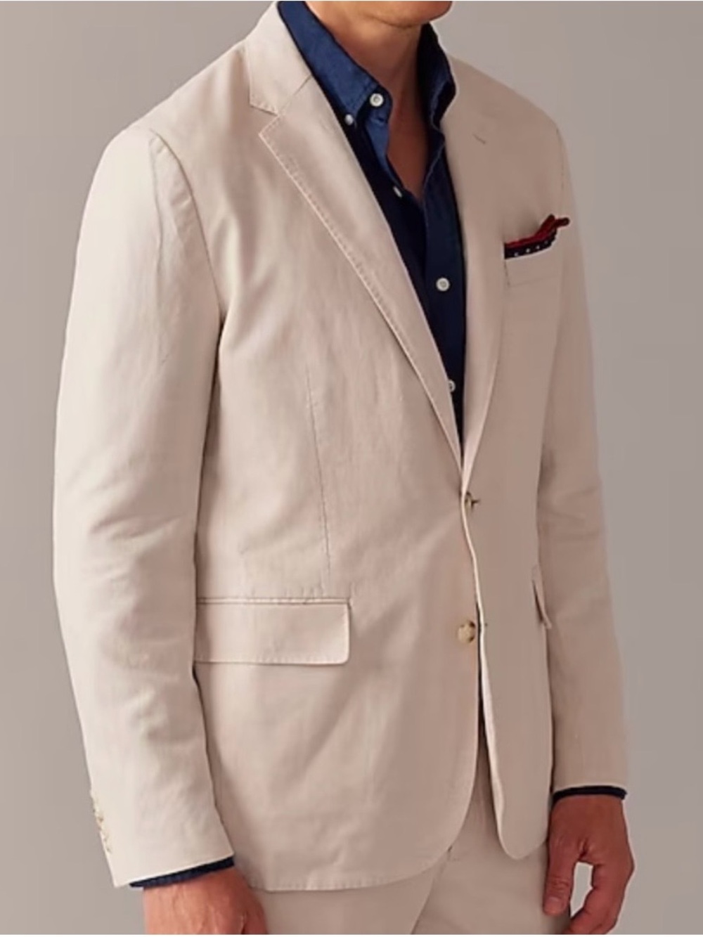J. Crew Ludlow Slim-fit unstructured suit jacket Irish cotton-linen blend AU428 - Picture 2 of 14
